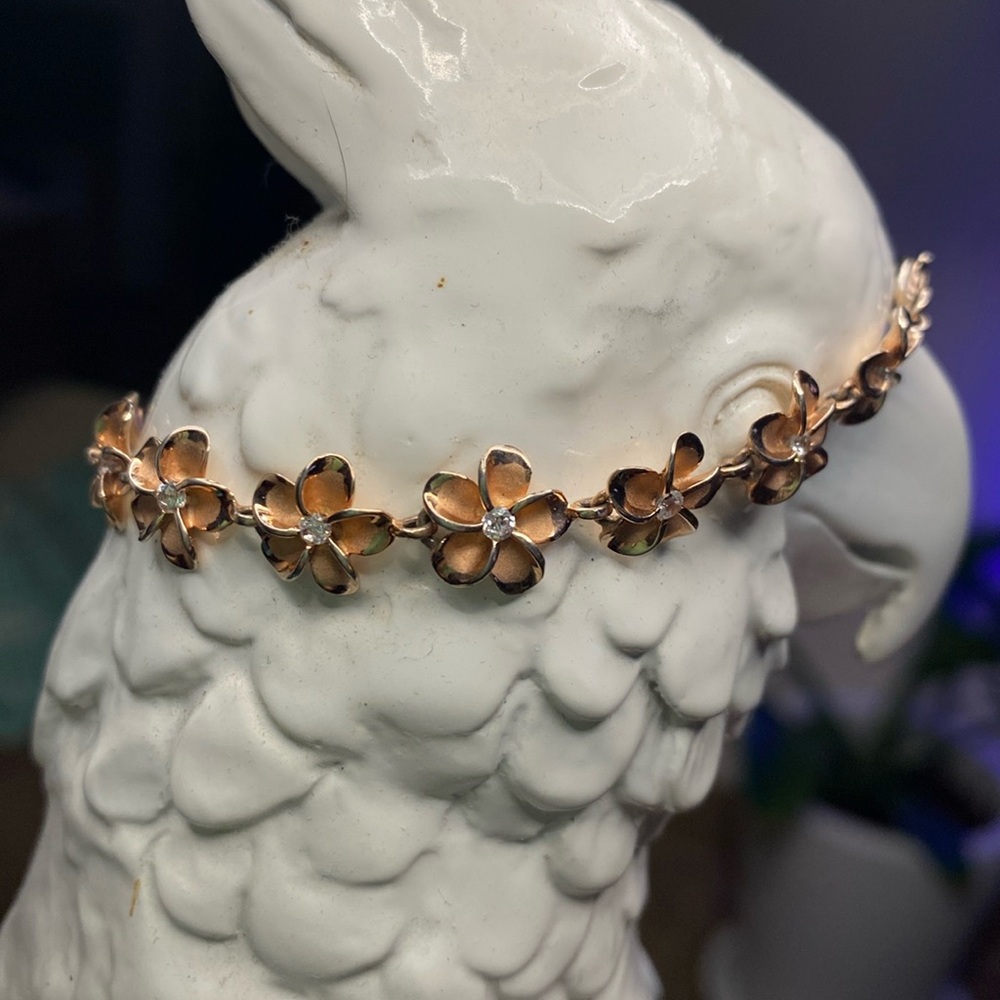 Rose Gold Vermeil Hawaii Hibiscus Bracelet
